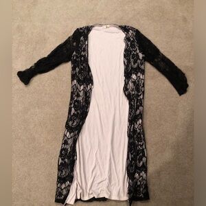 Elegant Black Lace Cardigan